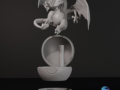 पोक बॉल से चरज़ार्ड का फटना - पूर्व-समर्थित 3D प्रिंट मॉडल