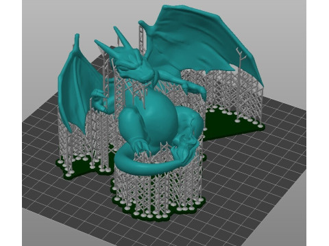 पोक बॉल से चरज़ार्ड का फटना - पूर्व-समर्थित 3D प्रिंट मॉडल
