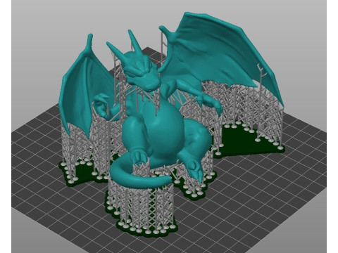 पोक बॉल से चरज़ार्ड का फटना - पूर्व-समर्थित 3D प्रिंट मॉडल