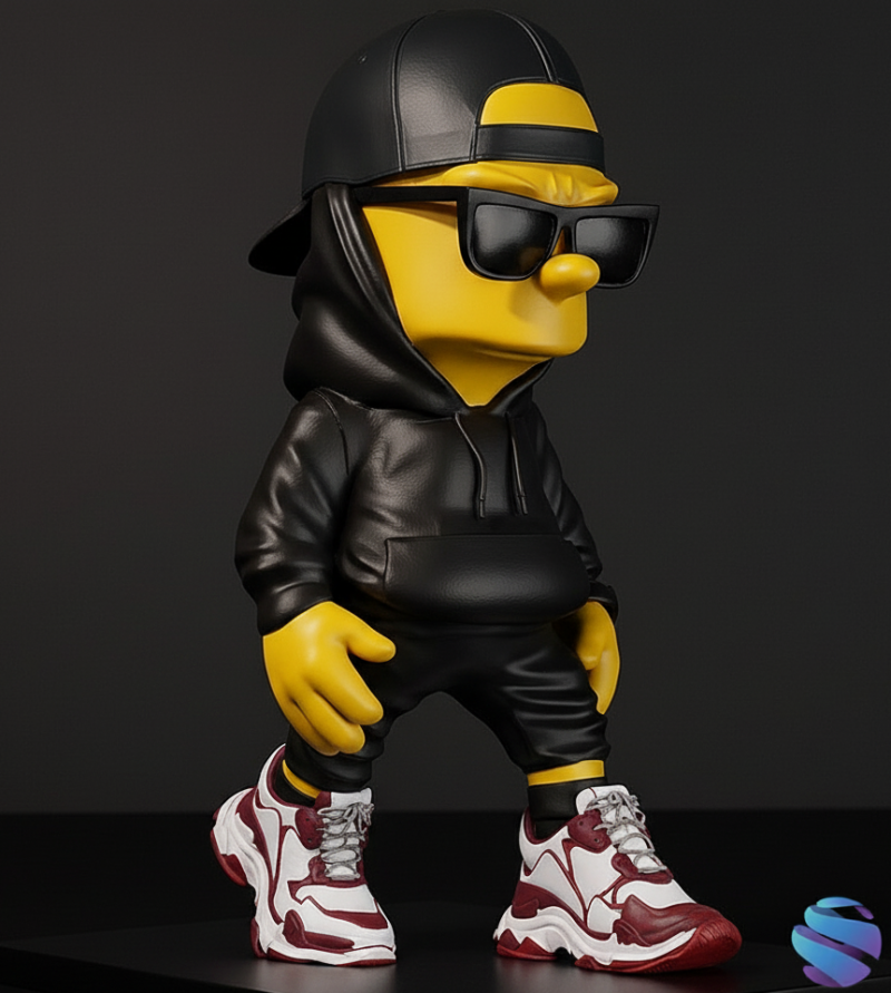 Streetwear Bart Simpson - Modelo de impresión 3D de resina pre-soportada Modelo de impresión 3D .c4d .max .obj .3ds .fbx .stl .blend 