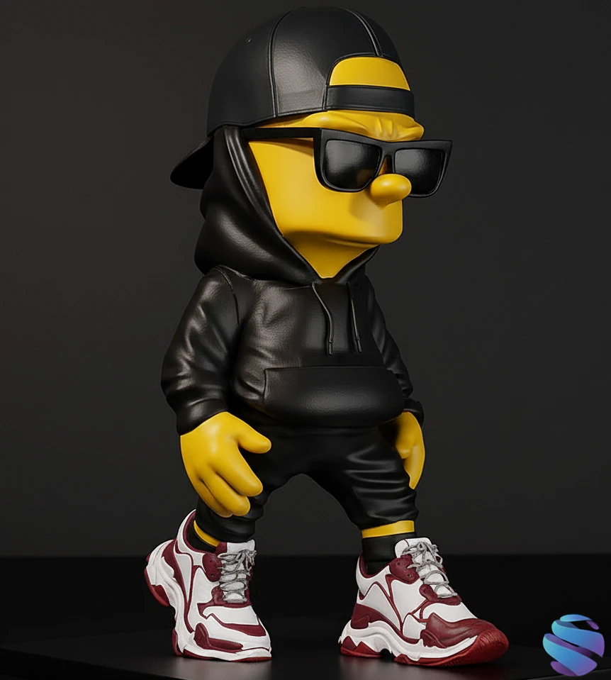Streetwear Bart Simpson - 3D Print Model Pre-Supported Resin 3D Print Model .c4d .max .obj .3ds .fbx .stl .blend 