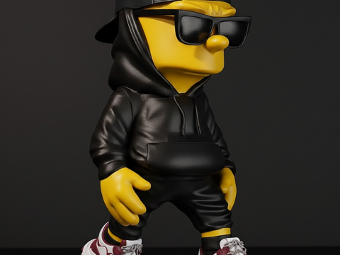 Streetwear Bart Simpson - Resina presupportata per modello di stampa 3D Modello di stampa 3D