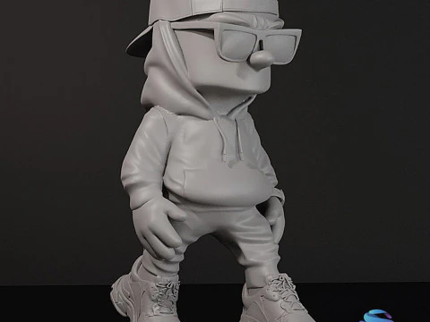 Streetwear Bart Simpson - 3D Print Model Pre-Supported Resin 3D Print Model
