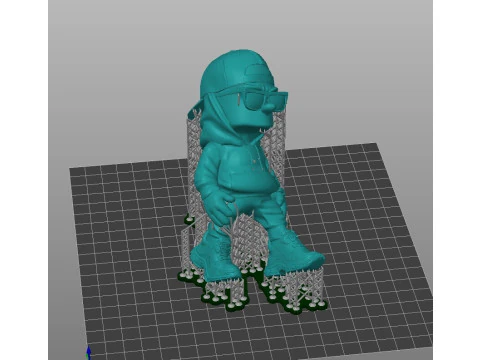 Streetwear Bart Simpson - 3D Print Model Pre-Supported Resin 3D Print Model