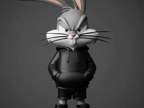 バッグスバニーストリートウェア - 3D 印刷可能な STL モデル 3Dプリントモデル