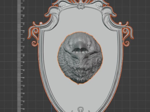 ゴシック ウォールフレームセット スカル ハート レイヴン 20cm STL 3Dプリントモデル