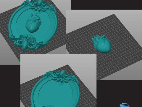 ゴシック ウォールフレームセット スカル ハート レイヴン 20cm STL 3Dプリントモデル