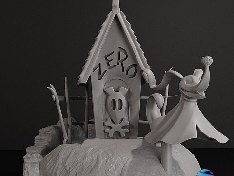 Собачья будка Zeros «Кошмар перед Рождеством» 3D-модель для печати, состоящая из 3 частей со вставкой в ​​основании 3D Принт Модель