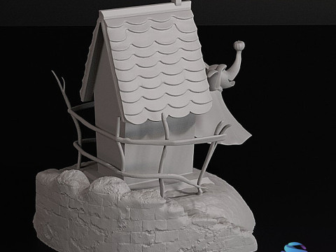 Собачья будка Zeros «Кошмар перед Рождеством» 3D-модель для печати, состоящая из 3 частей со вставкой в ​​основании 3D Принт Модель