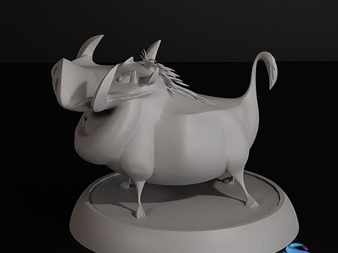 Von Pumbaa, dem König der Löwen, inspirierte 3D-druckbare Figur mit vorunterstützter STL-Basis 3D Druckmodell