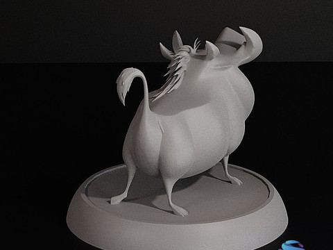 Von Pumbaa, dem König der Löwen, inspirierte 3D-druckbare Figur mit vorunterstützter STL-Basis 3D Druckmodell