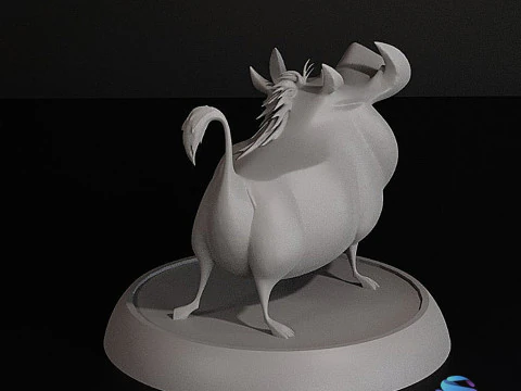 Pumbaa The Lion King Inspired 3D Printable Figure with Base Pre-Supported STL 3D Print Model