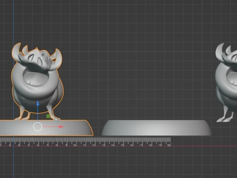 Von Pumbaa, dem König der Löwen, inspirierte 3D-druckbare Figur mit vorunterstützter STL-Basis 3D Druckmodell