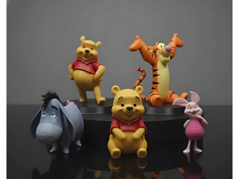 Winnie the Pooh and Friends 3D 印刷可能な STL 文字セットが事前サポートされています 3Dプリントモデル