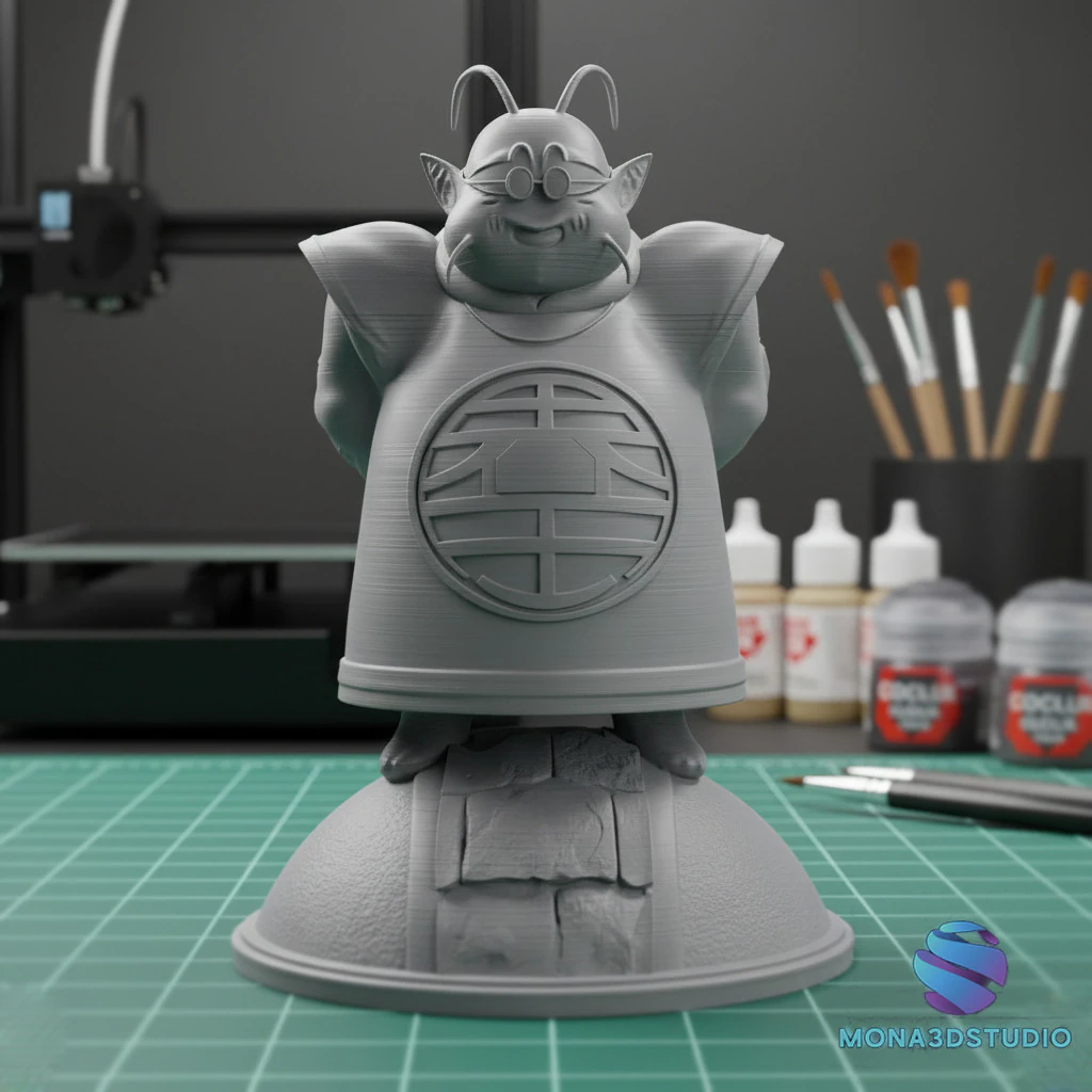 King Kai Full Figure 3D STL Pre-Supported 3D Print Model .c4d .max .obj .3ds .fbx .stl .blend