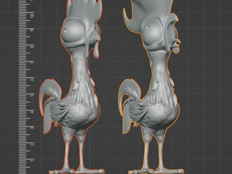 Hei Hei Chicken Две версии нормального пения с предварительной поддержкой 3D Принт Модель