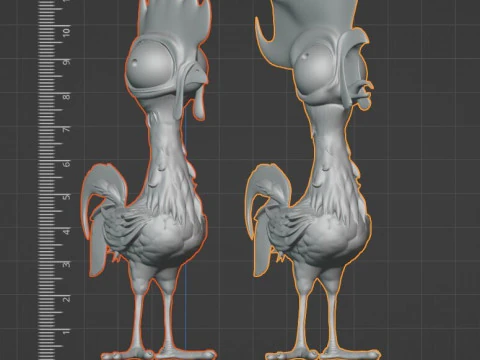 Hei Hei Chicken Two Versions Normal Singing Pre-Supported 3D Print Model