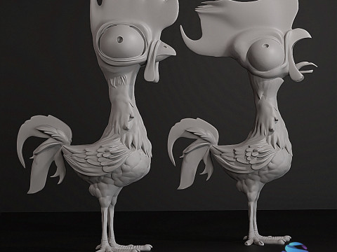 Hei Hei Chicken Две версии нормального пения с предварительной поддержкой 3D Принт Модель