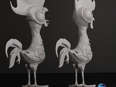 Hei Hei Chicken Две версии нормального пения с предварительной поддержкой 3D Принт Модель