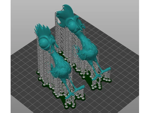 Hei Hei Chicken Two Versions Normal Singing Pre-Supported 3D Print Model