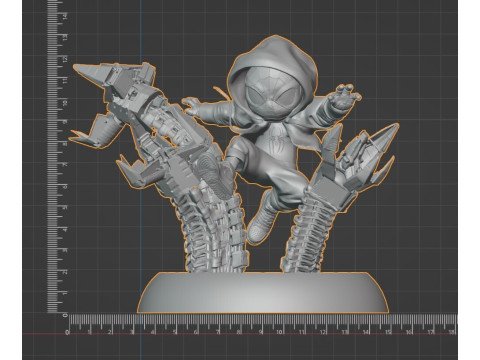 Chibi Spiderman - Miles Morales - Diorama STL Modelo de impresión 3D