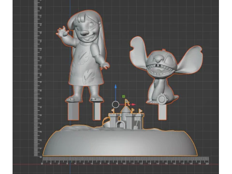 Lilo Stitch Beach Diorama STL 3D Printable Disney Fan Art 3D Print Model