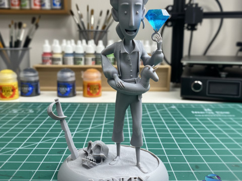 Guybrush Threepwood Monkey Island 3 Diorama STL 3D Print Попередньо підтримується 3D Принт Модель