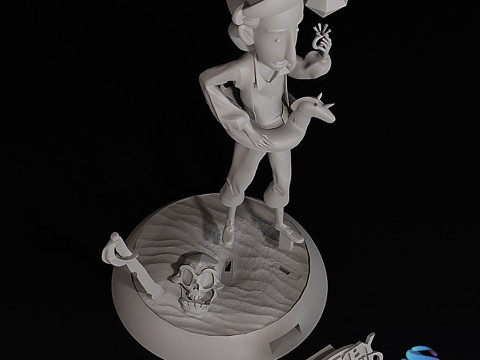 Guybrush Threepwood Monkey Island 3 Diorama STL Druk 3D Wstępnie obsługiwany Model do druku 3D
