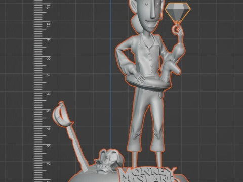Guybrush Threepwood Monkey Island 3 Diorama STL Druk 3D Wstępnie obsługiwany Model do druku 3D