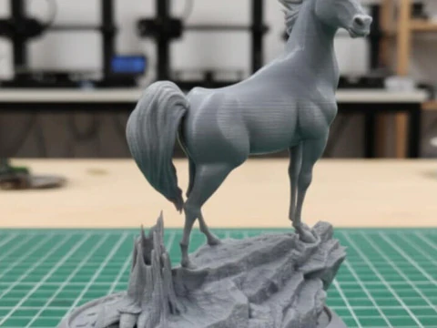 Spirit 3D Printable Horse Model with Rocky Base Full Multi-Part Versions Included 3D Print Model
