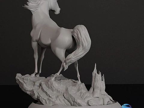 Spirit 3D Printable Horse Model with Rocky Base Full Multi-Part Versions Included 3D Print Model