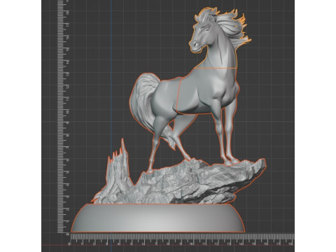 Spirit 3D Yazdırılabilir At Modeli ve Kayalık Tabanlı Tam Çok Parçalı Versiyonlar Dahil 3D Baskı Modeli