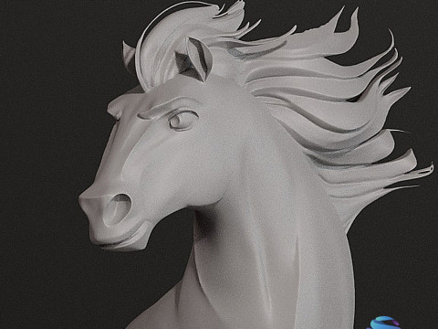 Spirit 3D Yazdırılabilir At Modeli ve Kayalık Tabanlı Tam Çok Parçalı Versiyonlar Dahil 3D Baskı Modeli