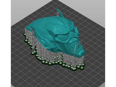 Pra-dukungan Model Cetak 3D Helm Green Goblin Model Cetak 3D