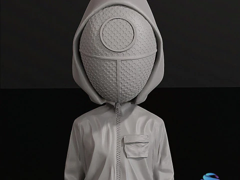 Squid Game Guard 3D STL Model Set with Base Circle Square Triangle 3D Print Model