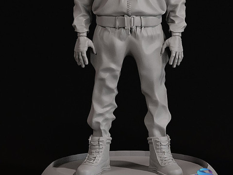 Набір тривимірної STL-моделі Squid Game Guard з базовим колом і квадратним трикутником 3D Принт Модель