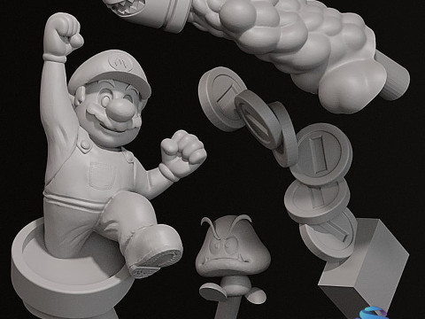 Stojak na biurko Game Boy z postaciami Mario do wydrukowania Model 3D STL Model do druku 3D