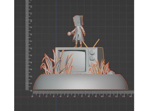 3D Diorama of Mono on Vintage TV 3D Print Model