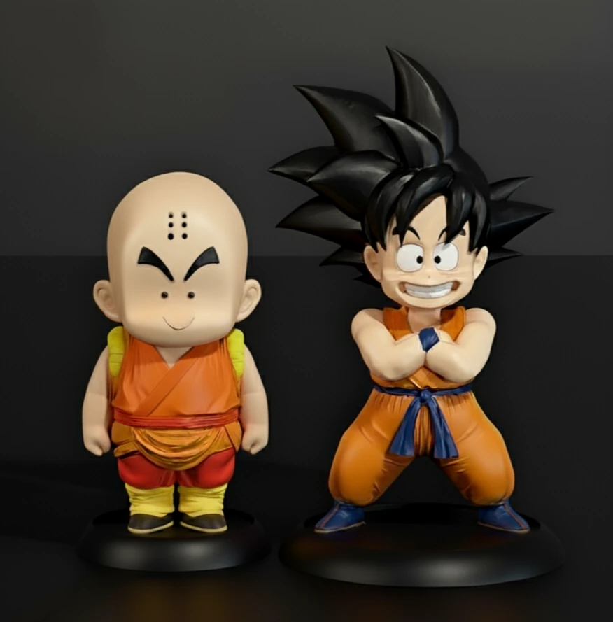 Krillin Goku with Interchangeable Heads 3D Print Model .c4d .max .obj .3ds .fbx .stl .blend 