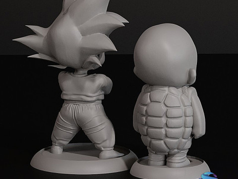 Değiştirilebilir Başlıklı Krillin Goku 3D Baskı Modeli