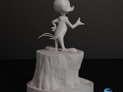 Дятел Вуди на стволе дерева Модель для 3D-печати, состоящая из 2 частей, с предварительной поддержкой 3D Принт Модель