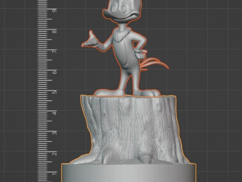 Дятел Вуди на стволе дерева Модель для 3D-печати, состоящая из 2 частей, с предварительной поддержкой 3D Принт Модель