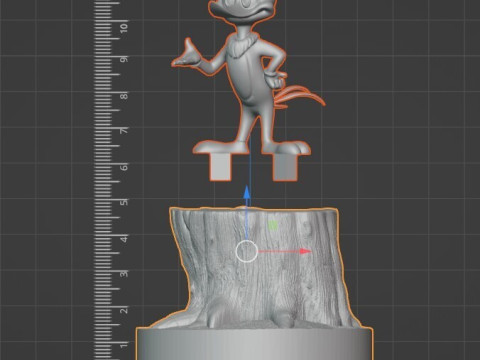 Дятел Вуди на стволе дерева Модель для 3D-печати, состоящая из 2 частей, с предварительной поддержкой 3D Принт Модель