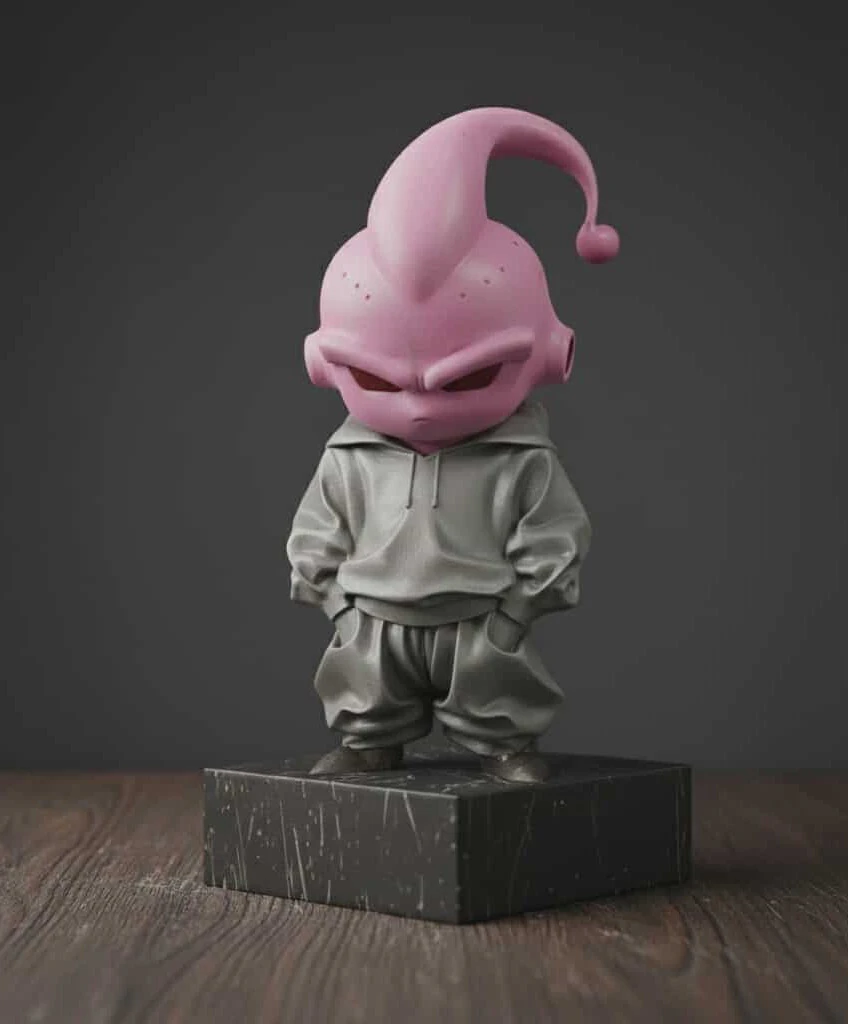 Majin Buu in Streetwear 3D Printable Model - Pre-Supported One Piece 3D Print Model .c4d .max .obj .3ds .fbx .stl .blend 