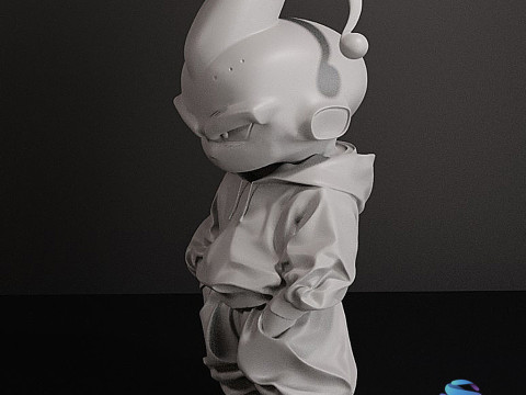 스트리트웨어 3D 프린트 가능 모델의 Majin Buu - 사전 지원되는 원피스 3D 프린트 모델