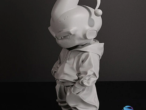 Majin Buu in Streetwear 3D Printable Model - Pre-Supported One Piece 3D Print Model