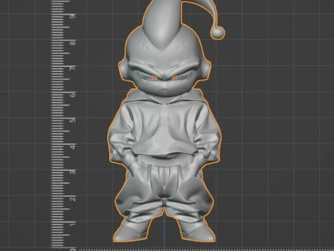 Majin Buu in Streetwear 3D Printable Model - Pre-Supported One Piece 3D Print Model