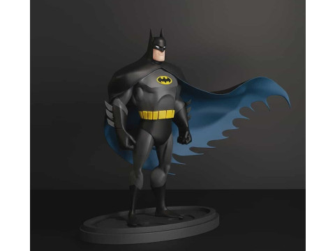 Batman Çizgi Film Versiyonu Yazdırılabilir Model 3 Parça Ön Destekli 3D Baskı Modeli