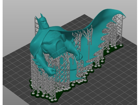 蝙蝠侠卡通版可打印模型 3 个部件预先支持 3D 打印模型