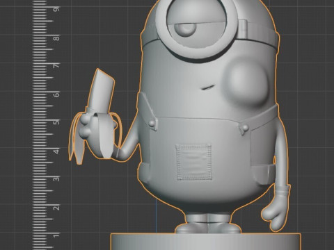 饥饿的小黄人吃香蕉 3D 打印模型 3D 打印模型